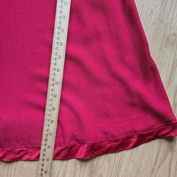 Rampage VTG 90s Y2K Red Satin Silky Bow Mini Dress 7 Coquette Feminine Romantic - Picture 11 of 11